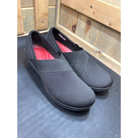 Crocs Busy Day Black Comfort Wedge Shoes Size 8 Slip On Work Clogs - Picture 2 of 9